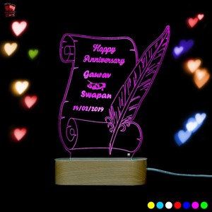 High On Demand 3D Illusion Multi Color <b>LED</b> Night Lamp Decorative <b>Light</b> for Couples Bedroom Romantic Home Available For Sale - Product Image 5