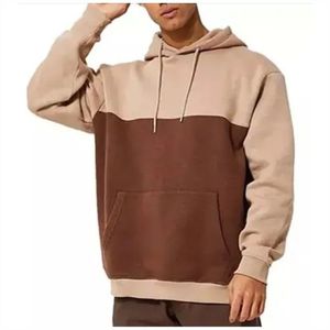 Sweat-shirts à capuche pour hommes en couleurs contrastées, prix bas, vêtements décontractés d'hiver, matière en coton - Product Image 1