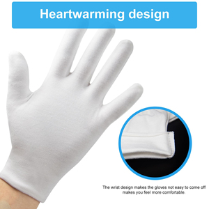 White Cotton <b>Gloves</b> for Serving Inspection Costume 100% Cotton White Cotton <b>Gloves</b> for Women <b>Gloves</b> High Quality Wholesale Rate - Product Image 3