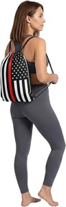 Wholesale Custom American Flag <b>Drawstring</b> <b>Backpack</b> Water Resistant Lightweight Patriotic Cinch Gym Sack For Sports Travel Bulk - Product Image 5