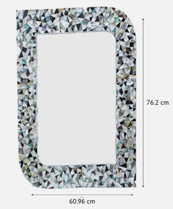 Vietnam Modern <b>MOP</b> Floral Round Mirror Handmade <b>Wall</b> Decor - Product Image 5