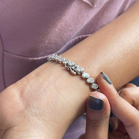 Bracelet tennis en moissanite taille ovale, plaqué or, argent 925, cadeau de luxe pour mariage et fiançailles pour future mariée