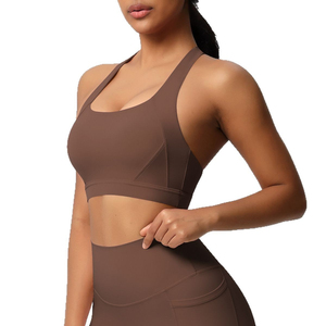 Breathable Sports Fitness <b>Bra</b> Front Adjusted Straps Style For Yoga Wear Wireless Support High <b>Stretch</b> Running Top - Product Image 2