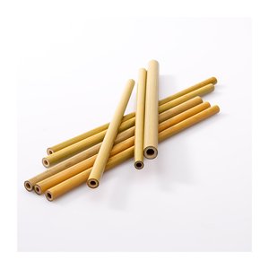 PREMIUM QUALITY NATURAL <b>BAMBOO</b> <b>STRAW</b> SET WITH CANVAS POUCH WHOLESALE - Product Image 1