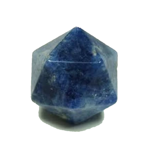 Cubo de whisky de piedra natural de sodalita de alta calidad tallado en forma de icosaedro, piedra de cristal curativa de reiki, piedra preciosa. - Product Image 6