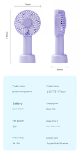 Ventilador de Mano Gongtian F27 Mini sin Aspas, a Batería, para Exteriores, con Control de Botones, Material Plástico - Product Image 6