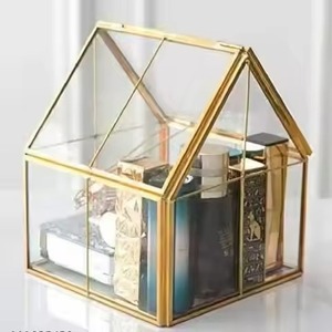 Vintage Inspired Metal & Glass Jewelry <b>Box</b> Classic <b>Trinket</b> Organizer for Rings Earrings Necklace Bracelet Home Display - Product Image 3