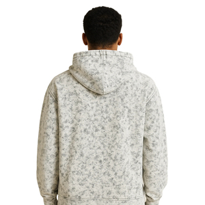 Nouveau style – Sweat à capuche hiver délavé à l'acide 100 % coton, coupe oversize en polaire, motifs personnalisés, respirant, haute qualité - Product Image 3