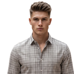 Gray <b>Brown</b> Plaid <b>Men</b> Flannel <b>Shirt</b> Long Sleeve Button Down Checkered Casual <b>Shirt</b> Soft Brushed Fabric Everyday Streetwear - Product Image 3