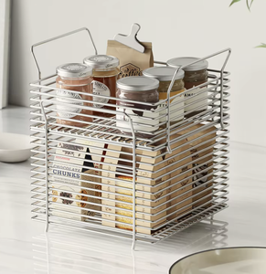304 Stainless Steel Storage <b>Basket</b> Woven <b>Mesh</b> <b>Basket</b> Multipurpose Tote <b>Basket</b> Kitchen Bathroom Organizer - Product Image 3