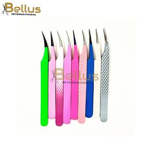 แหนบต่อขนตาปลายเรียบหลายสี ทนทาน ผลิตจากสแตนเลสคุณภาพสูง ยี่ห้อ Bellus International สำหรับแต่งหน้าและความงาม - Product Image 1