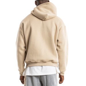 Custom Men's High Quality Cotton French Terry Oversize Hoodie 2025 <b>Thick</b> <b>Fleece</b> Drop Shoulder Plain Blank for Winter - Product Image 3