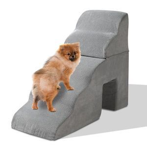 Escalier pour animaux de compagnie gris à 5 marches pour chiens et chats, meubles et accessoires pour animaux de compagnie de qualité supérieure - Product Image 1