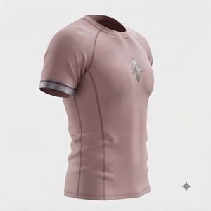 Camiseta de Compresión (Rash Guard) de Alta Calidad para Hombre, para MMA, con Logotipo Blanco, Manga Corta, Impresión por Sublimación, Secado Rápido, Spandex/Poliéster, Cuello Redondo - Product Image 5