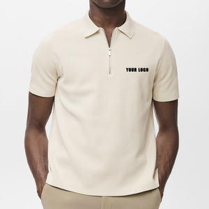 Camisas de Hombre de Alta Calidad 2025, Personalizadas con Bordado, de Secado Rápido, Transpirables, de Punto, Poliéster Piqué, Color Sólido, Corte Casual, con Cierre - Product Image 1