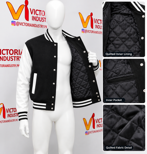 Veste universitaire en laine personnalisée, veste bomber de style universitaire, patchs en chenille, logo brodé, vêtements d'extérieur pour étudiants universitaires - Product Image 3