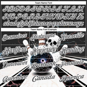 Polo de Rendimiento para Boliche con Diseño 3D de Calavera Galáctica en Gris y Blanco, Personalizable con Logotipo, Corte Clásico, Manga Corta, Superventas - Product Image 4