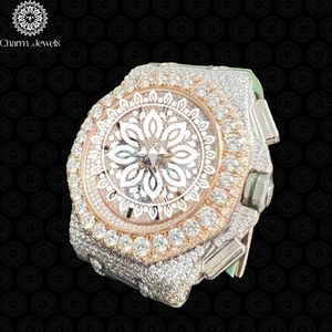 Charm_Jewels Luxury Women's Rose Gold <b>Diamond</b> <b>Watch</b> Irregular Analog Mechanical 42mm Sapphire Crystal Folding Clasp - Product Image 1