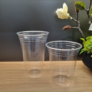 Factory Direct Cheap Custom Logo PET Single Wall <b>Plastic</b> <b>Cups</b> Flat/Dome Lids Hot Cold <b>Drink</b> Coffee Tea Juice Takeaway <b>Cups</b> - Product Image 1