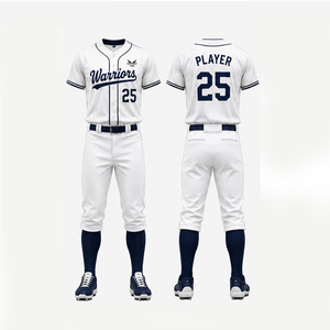 Conjunto de Uniforme de Béisbol EKIN IMPEX Blanco y Azul Marino 25, Impresión Serigrafiada, Transpirable, Corte Regular, Jersey y Pantalones para Hombre, Todas las Temporadas - Product Image 1