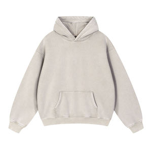 High Quality Eco-Friendly Lightweight Breathable Polyester/Cotton Fleece Double-Layer Oversized <b>Pullover</b> Hoodie Long <b>Men's</b> - Product Image 5