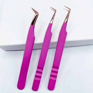 Pinzas de extensión de pestañas profesionales de punta Lisa blanca logotipo personalizado de acero inoxidable sostenible al por mayor Aroosh Corp 11cm - Product Image 2