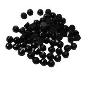 Black Onyx Loose Round Natural Rose Cut 4mm Gemstone Jewelry Making Stone Rose Cut Cabochon 100% Natural Color Vivaaz Gems