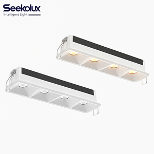 현대식 LED 그릴 다운라이트 천장 COB 매입형 5W 10W 20W 눈부심 방지 가정용 조명 (쇼핑몰, 상점, 사무실용) 4헤드 선형 다운라이트 - Product Image 1