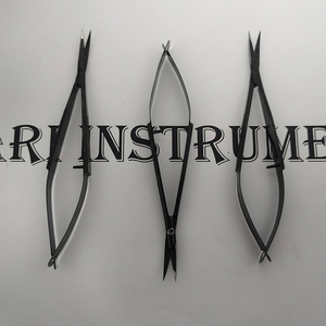 Tijeras de Acero Inoxidable de Alta Calidad con Recubrimiento Negro, Hoja Curva Afilada, para Cutículas y Arte de Uñas, para Mano Derecha - Product Image 1