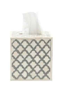 Custom Bone Inlay Tissue Box with Stunning Mother of Pearl Detailing Luxury Dining Area Bar Accessory - Product Image 2
