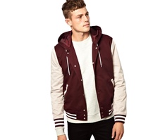 Giacche varsity in pile di cotone tinta unita giacche varsity in lana personalizzate di alta qualità