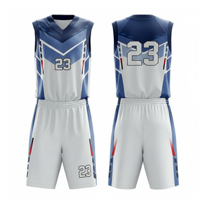 Nouvelle conception d'uniformes de basketball pour adultes, vêtements de basketball très vendus, manches courtes, imprimés, séchage rapide, 100% polyester - Product Image 1