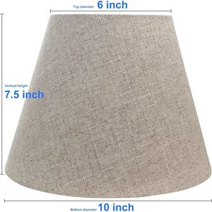 Paralume a Forma di Ragno Bianco, Piccolo, 6x10x7.5 Pollici, in Tessuto, Ricambio per Lampade da Tavolo e da Terra - Product Image 2