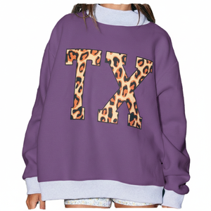 Sudadera de cuello alto oversize para mujer con logo personalizado bordado, manga larga, diseño estampado nuevo en la parte delantera, para otoño/invierno - Product Image 3