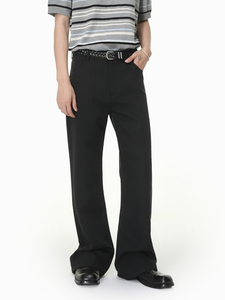 Sustainable Recycled Polyester Wide <b>Pants</b> Men Eco Friendly Plaid Patterned Front Pleated Loose Trousers - Product Image 6