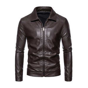 Blouson bomber en cuir matelassé classique pour homme, chaud et respirant, avec poignets côtelés, imperméable, plusieurs couleurs pour l'hiver - Product Image 4