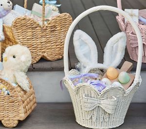 Panier en osier décoratif pour cadeaux de Pâques, panier de rangement en rotin naturel, parfait pour la décoration de la chambre d'enfant - Product Image 6