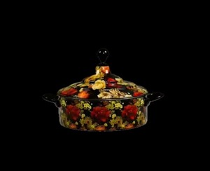 Cacerola de Metal Esmaltado para Calentar Alimentos, Diseño Floral, Duradera, Estilo Árabe del Golfo, Moderna, de Lujo, para Servir, Utensilios de Cocina de Primera Calidad - Product Image 2