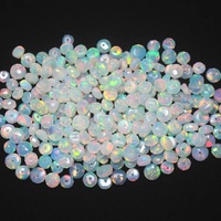 Perles d'opale naturelle facettées de qualité AAA, en vrac, de type rondelle, 3-5 mm, multicolores, effet de jeu de couleurs et de reflets multiples, opale éthiopienne, percées au centre, certifiées par un tiers