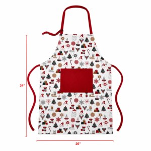 Delantal de Cocina Navideño 2026 con Diseño Impreso, 100% Algodón, con Bolsillo - Product Image 6