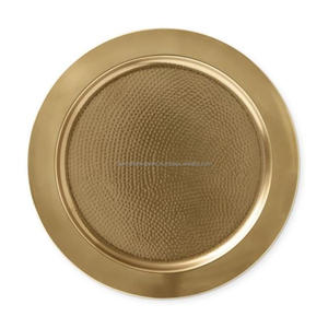 Engagement Anniversary Birthday Parties Dinnerware Charger <b>Plate</b> Round Shape Minimalist Texture Designing <b>Large</b> Display <b>Plate</b> - Product Image 2