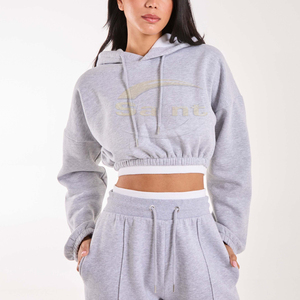 Sudadera con Capucha Corta para Mujer, Diseño Nuevo, Precio al por Mayor, Invierno, Algodón y Poliéster, Mangas Largas, Alta Calidad, Secado Rápido, Transpirable - Product Image 3