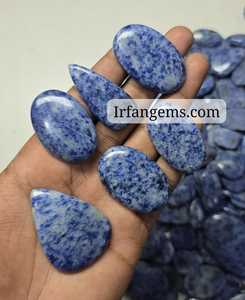 Cabochon de Jaspe Tacheté Bleu de Haute Qualité, Fait Main, Lisse, Pierres Semi-Précieuses de Guérison, Belles Pierres Précieuses en Vrac de Toutes Tailles, Prix de Gros - Product Image 4