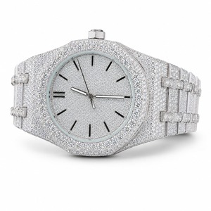 Reloj de Lujo con Diamantes, Caja de Acero Inoxidable con Diseño Poligonal, Analógico de Cuarzo, Unisex - Product Image 2