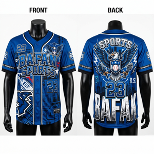 Camiseta 100% algodón para hombre, corte holgado, estampada, estilo béisbol, 170 GSM, tela de poliéster transpirable de alta calidad, color azul melocotón - Product Image 3