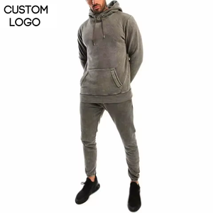 Ensemble de survêtement en polaire pour homme, sweat-shirt à capuche et pantalon de jogging, deux pièces, vêtements de sport d'hiver - Product Image 4