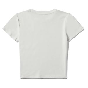 Camiseta Corta Blanca para Mujer, Corte Ajustado, Manga Corta, Algodón Suave, Estilo Casual, Top de Moda, Ropa Urbana - Product Image 3