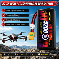 Batterie LiPo JOTEN 5200mAh 3S 11.1V 35C pour drone de course FPV, voiture RC, UAV, OEM, ODM, fabrication sur mesure, XT60