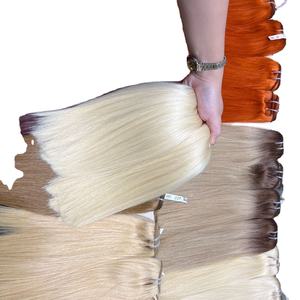 Extensions de cheveux vierges humains vietnamiens 14 pouces lisses, qualité Remy, super double drawn, tissage de cheveux à double trame, cheveux bruts - Product Image 5