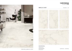 Carreaux de porcelaine émaillée polie à surface sculptée décorative pour intérieur, 600x1200mm, solution de revêtement mural et de sol haut de gamme - Product Image 4